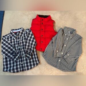Gap Kids Checkered and Red Vest Set